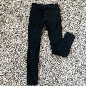 Hollister Mid-rise Super Skinny Black Jeans 0S